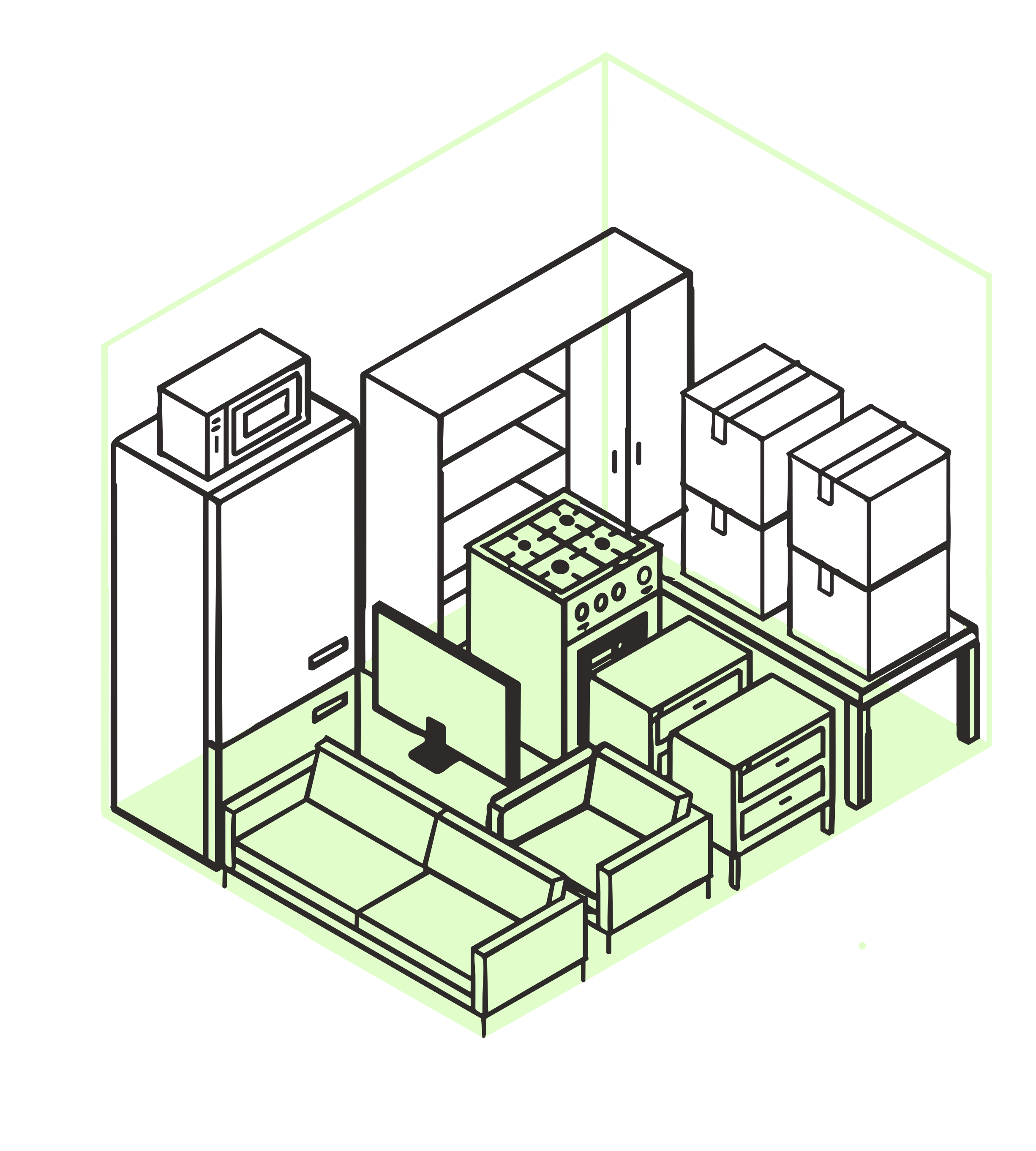 Ilustração de guia de tamanhos de box